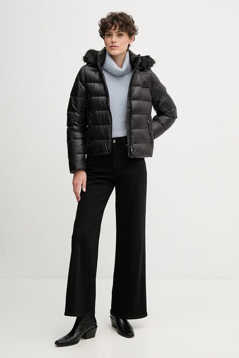 Tommy Hilfiger kurtka puchowa kolor czarny przejściowa WW0WW47354
