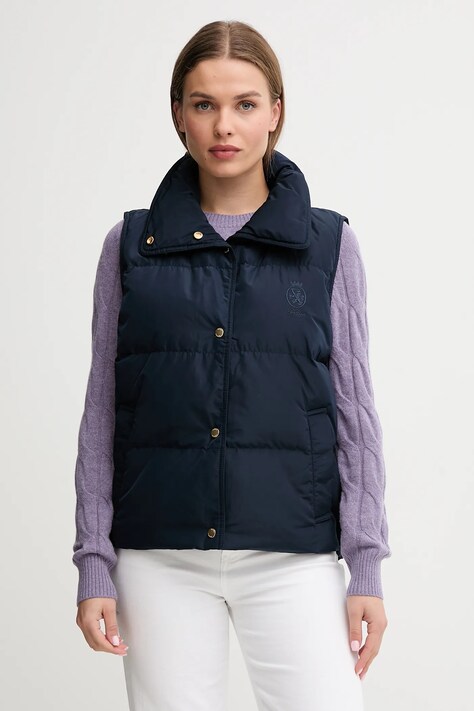 Tommy Hilfiger vestă de puf culoarea bleumarin, de tranziție, WW0WW46545