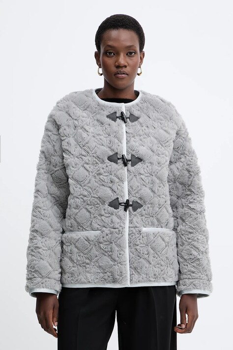 Forte Forte kurtka kolor szary przejściowa oversize 14301.mycoat