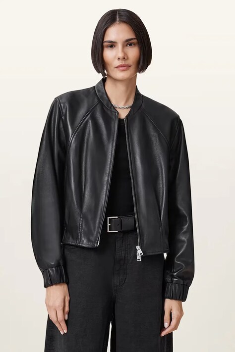 AllSaints kurtka skórzana MARTINA kolor czarny przejściowa W008LD