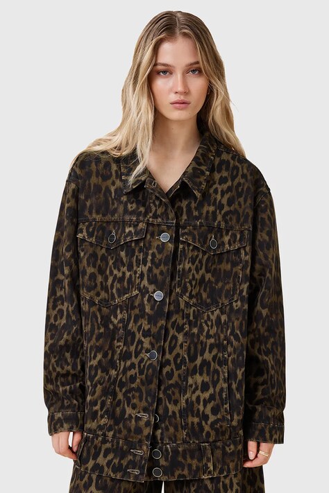 AllSaints kurtka jeansowa WILLOW kolor multicolor przejściowa oversize W027OD