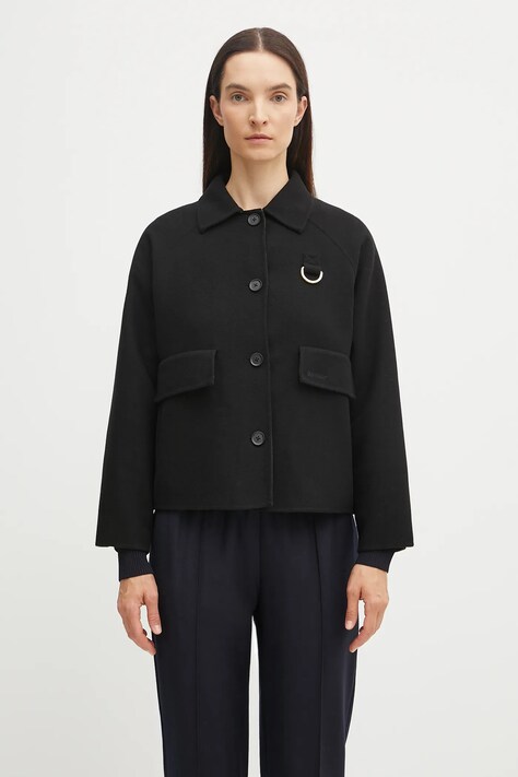 Barbour wool blend jacket LEONIE black color LOS0077