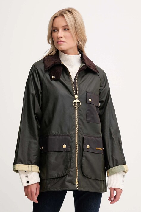 Barbour kurtka bawełniana LUELLA kolor zielony przejściowa LWX1483