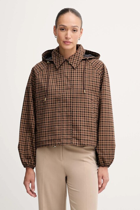 Barbour geacă AUDREY culoarea maro, de tranziție, oversize, LSP0256