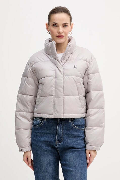 Calvin Klein Jeans kurtka kolor szary zimowa LV047D504G
