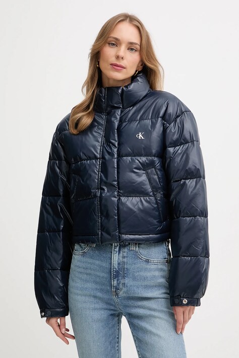 Calvin Klein Jeans kurtka kolor granatowy zimowa LV047D504G