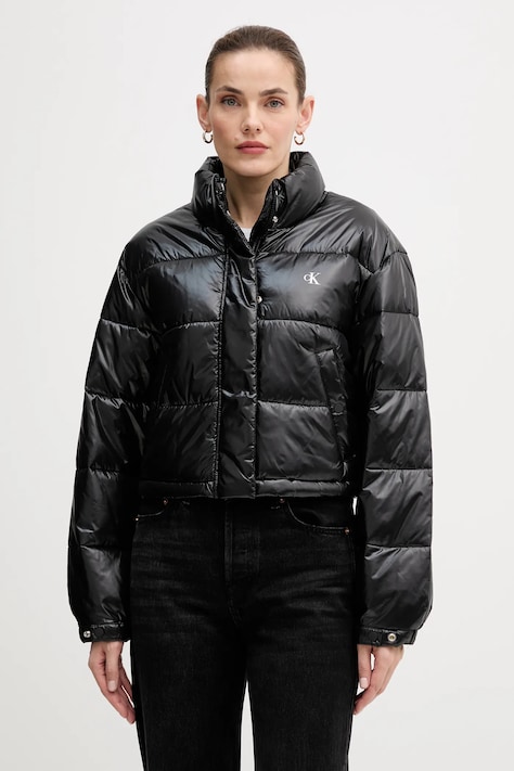 Calvin Klein Jeans kurtka kolor czarny zimowa LV047D504G