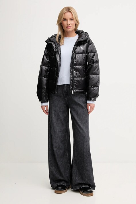 Calvin Klein Jeans kurtka kolor czarny przejściowa LV047D505G