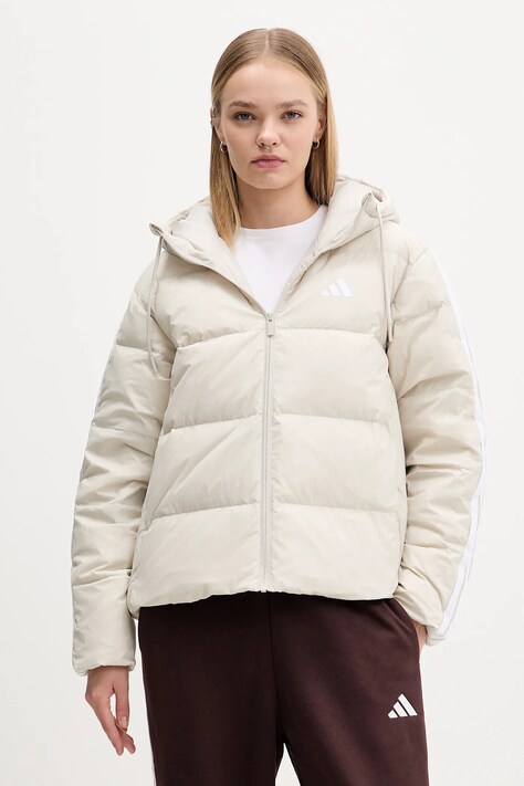 adidas kurtka puchowa Essentials Climawarm kolor beżowy zimowa JM4107