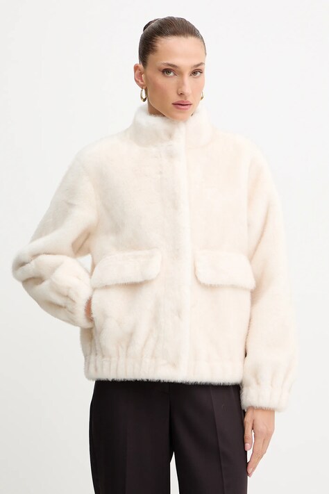 MICHAEL Michael Kors rövid kabát bézs, átmeneti, oversize, 77A1469M52