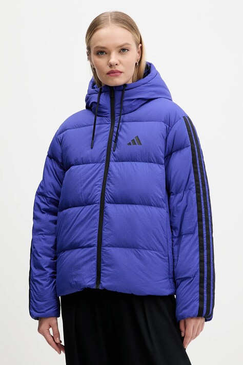 adidas kurtka puchowa Essentials Climawarm kolor fioletowy zimowa oversize JW9109