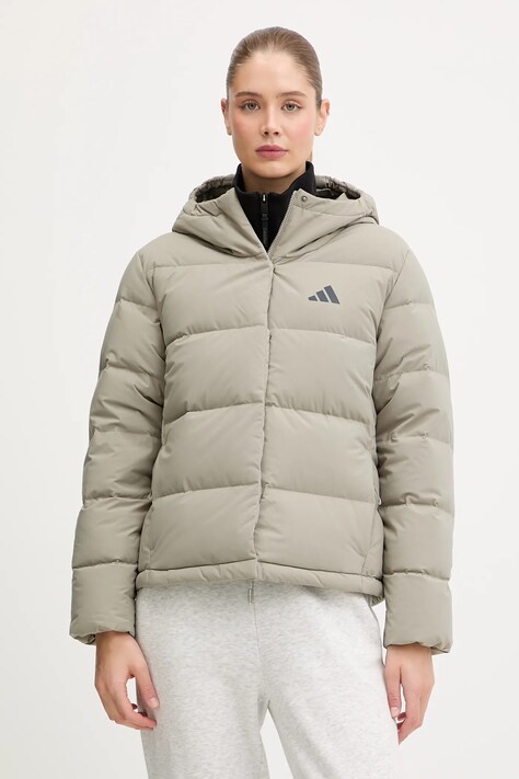 adidas kurtka puchowa Helionic kolor zielony zimowa JX3027