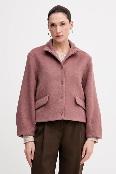 Hoss Intropia kurtka z dodatkiem wełny kolor różowy przejściowa 5432683