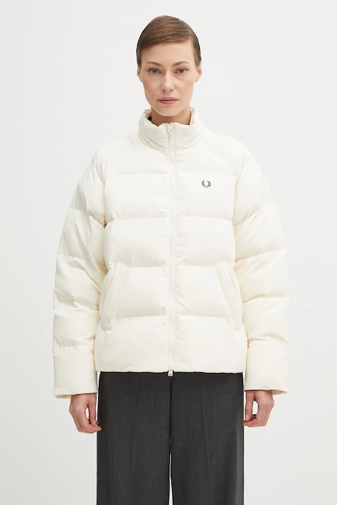 Fred Perry geacă culoarea bej, de iarna, oversize, J1118