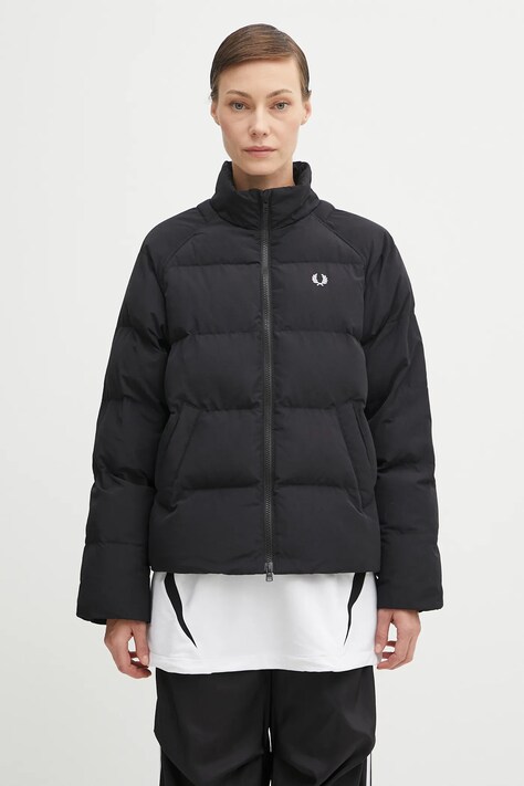 Fred Perry kurtka kolor czarny zimowa oversize J1118