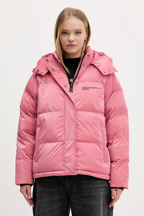 Куртка Karl Lagerfeld Jeans колір рожевий зимова A4W15020