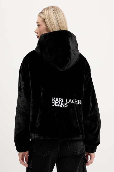 Karl Lagerfeld Jeans geacă culoarea negru, de tranziție, oversize, A4W15057