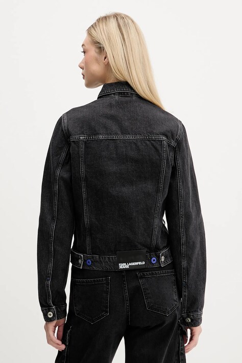 Karl Lagerfeld Jeans geacă jeans culoarea negru, de tranziție, A4W14012
