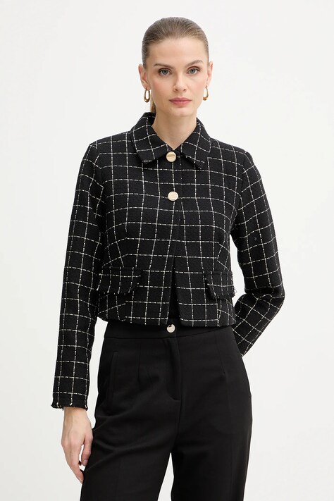 Morgan marynarka kolor czarny jednorzędowa wzorzysta VILMA