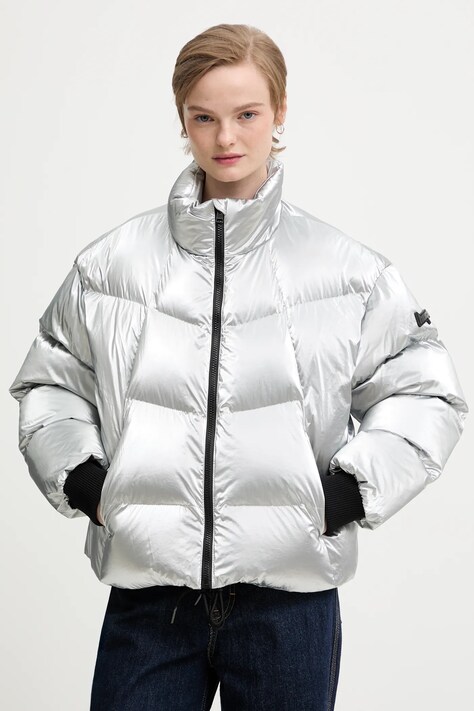 Hugo Blue kurtka kolor srebrny zimowa oversize 50546368