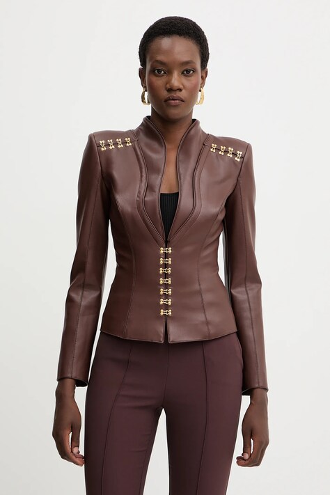 Elisabetta Franchi geacă culoarea maro, de tranziție, GI18757E2