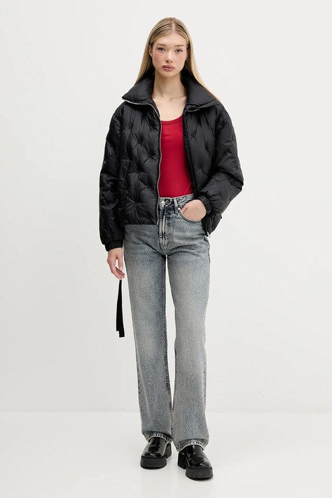 HUGO geacă culoarea negru, de iarnă, oversize, 50547205