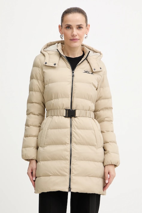 Karl Lagerfeld kurtka kolor beżowy zimowa A1W15047