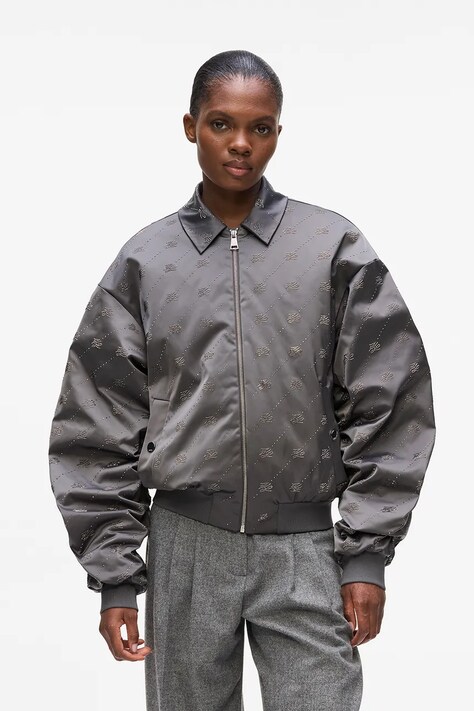 Karl Lagerfeld geacă bomber culoarea gri, de tranziție, A4W14046