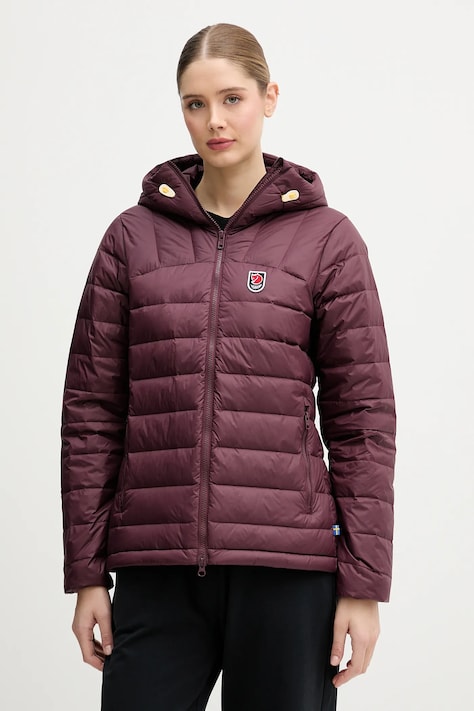 Péřová bunda Fjallraven Expedition vínová barva, přechodná, F86122