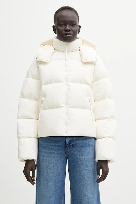 Lacoste geacă de puf culoarea gri, de iarnă, BF3262