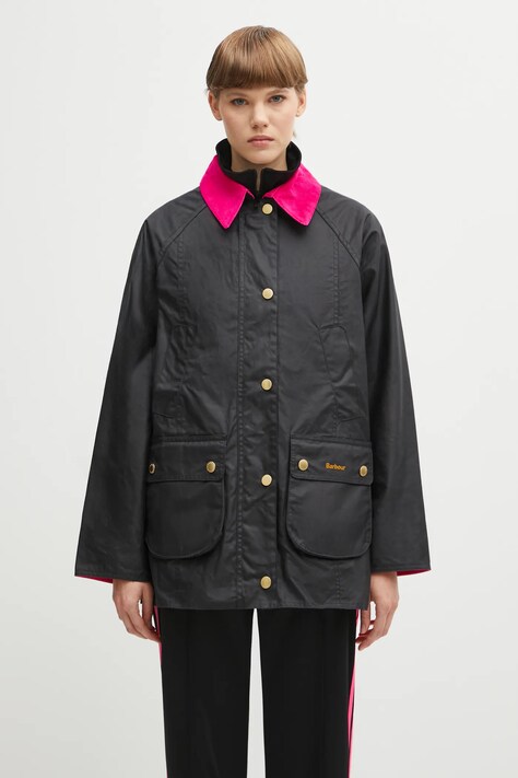 Barbour kurtka Icons Modern Beadnell Wax Jacket kolor granatowy przejściowa LWX1492NY92
