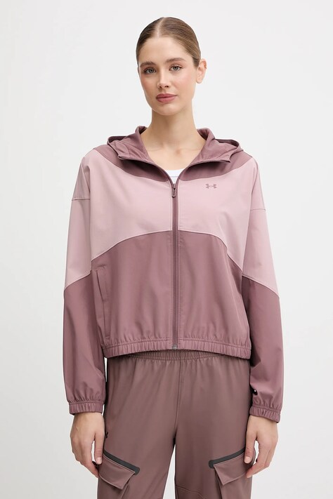 Bunda Under Armour Rival Woven hnedá farba, prechodná, 6004849