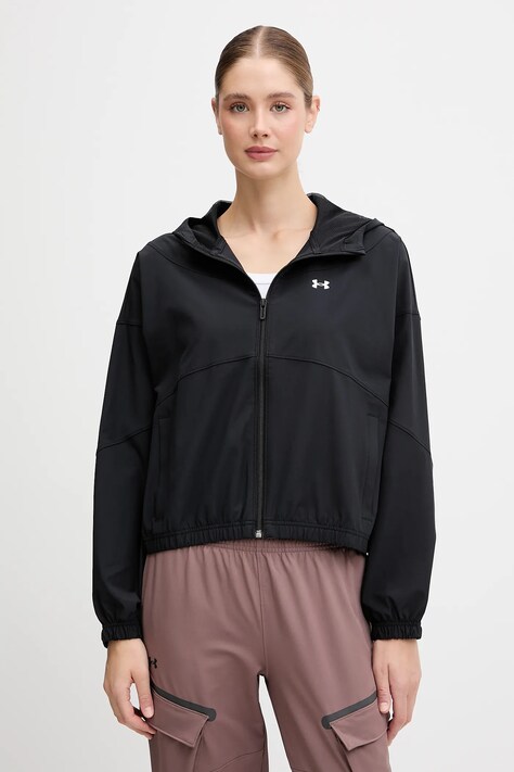 Bunda Under Armour Rival Woven čierna farba, prechodná, 6004849