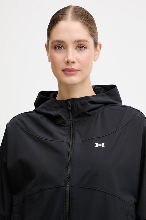 Under Armour демісезонна куртка жіноча Rival Woven — AW25-KUD1C1, чорний — фото 4