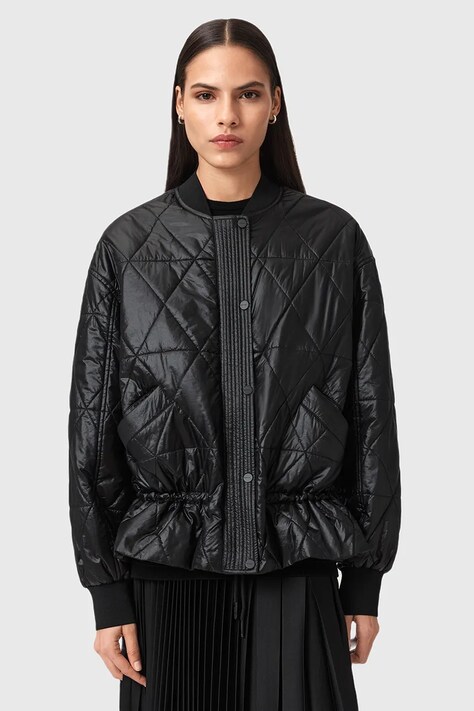 Μπουφάν bomber AllSaints ALII χρώμα: μαύρο, W051OD