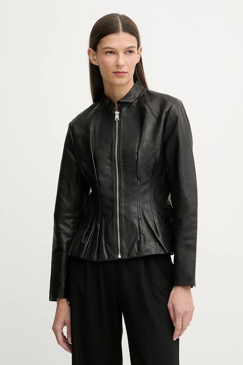 AllSaints kurtka skórzana CLO kolor czarny przejściowa W024LD