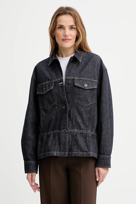 AllSaints giacca di jeans in cotone DENBY colore blu navy  W100PD