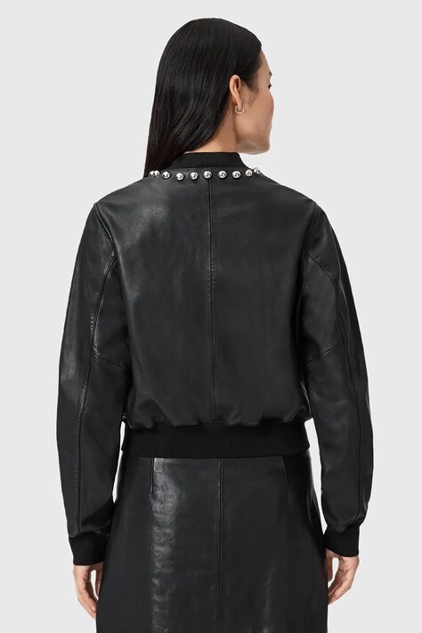 AllSaints kurtka skórzana ORTEN kolor czarny przejściowa W032LD