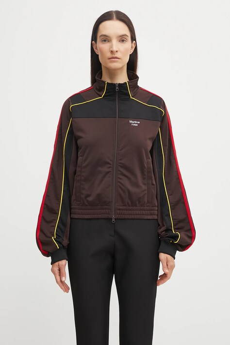 Dukserica Martine Rose Shrunken Track Jacket boja: smeđa, s aplikacijom, 137JT12722