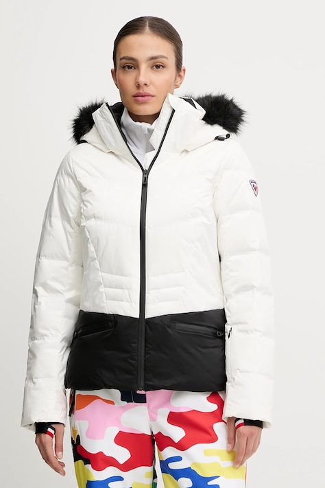 Péřová lyžařská bunda Rossignol JOSERAY bílá barva, RLNWJ04