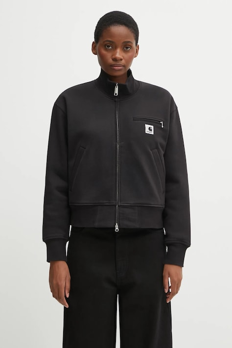 Суичър Carhartt WIP W' Detroit Sweat Jacket в черно с изчистен дизайн I035703.8906