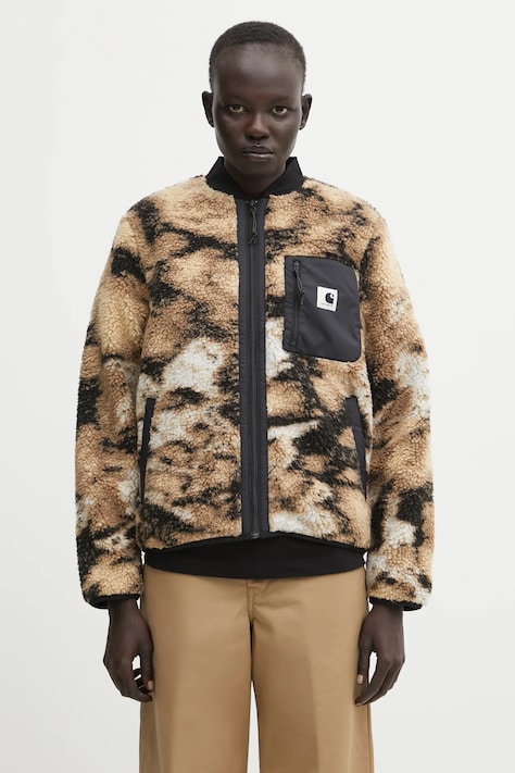 Carhartt WIP bluza polarowa W' Janet Liner damska kolor beżowy wzorzysta I035697.3BNXX