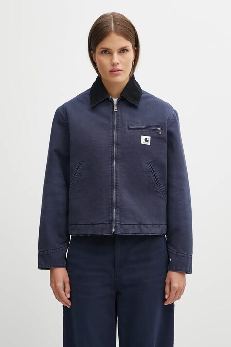Carhartt WIP kurtka bawełniana W' OG Detroit Jacket kolor granatowy przejściowa I035672.0DI4O