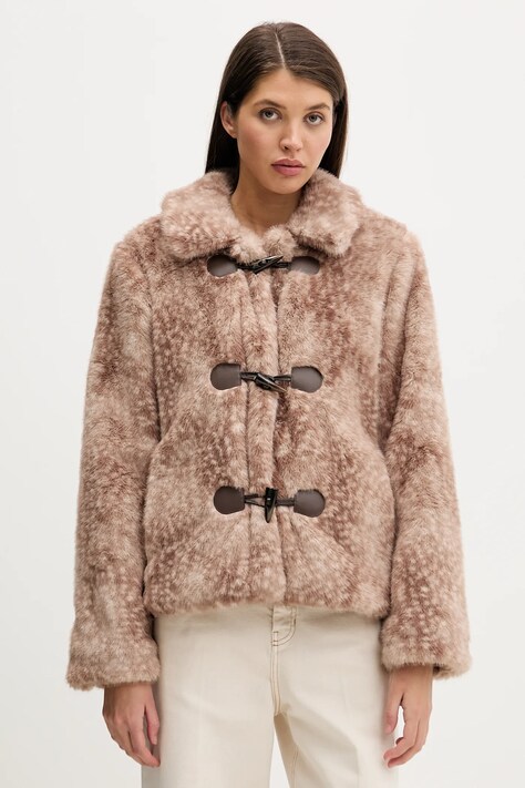 Hollister Co. kurtka kolor brązowy przejściowa oversize KI344-5046-101