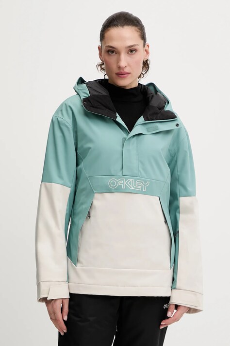Oakley kurtka narciarska TNP TBT kolor turkusowy FOA500471