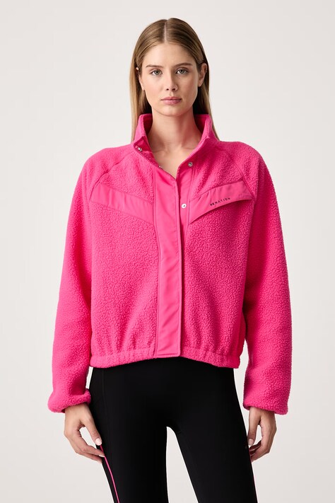 P.E Nation Bluza rozpinana damska polarowa Shelter Sherpa różowa 251J095