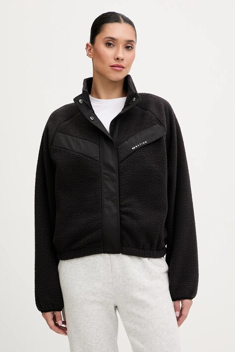 P.E Nation bluza polarowa Shelter Sherpa kolor czarny gładka 251J095