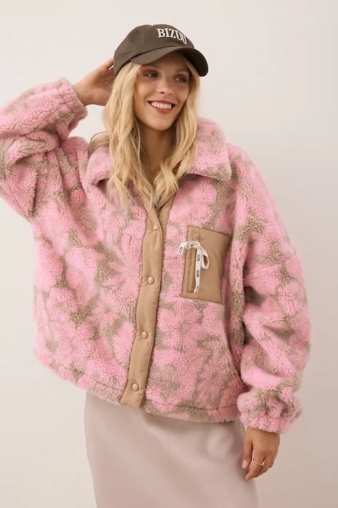 Bizuu kurtka TEDDY kolor różowy przejściowa TEDDY BEŻOWY