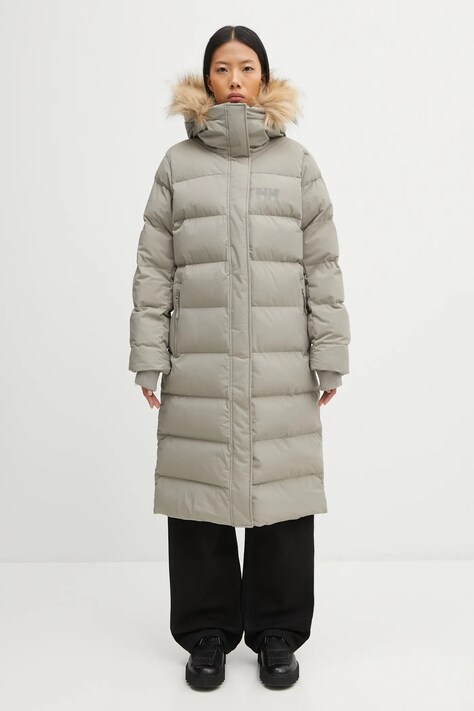 Helly Hansen kurtka W ARIA LONG PARKA kolor beżowy zimowa 54512