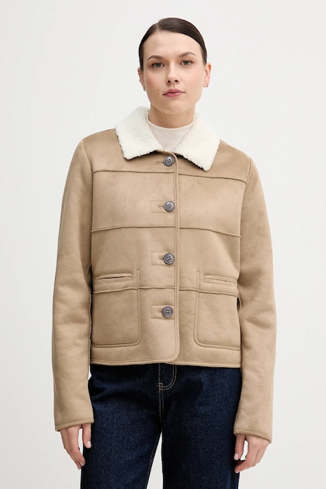 United Colors of Benetton kurtka kolor beżowy przejściowa 2W8EDN08Q